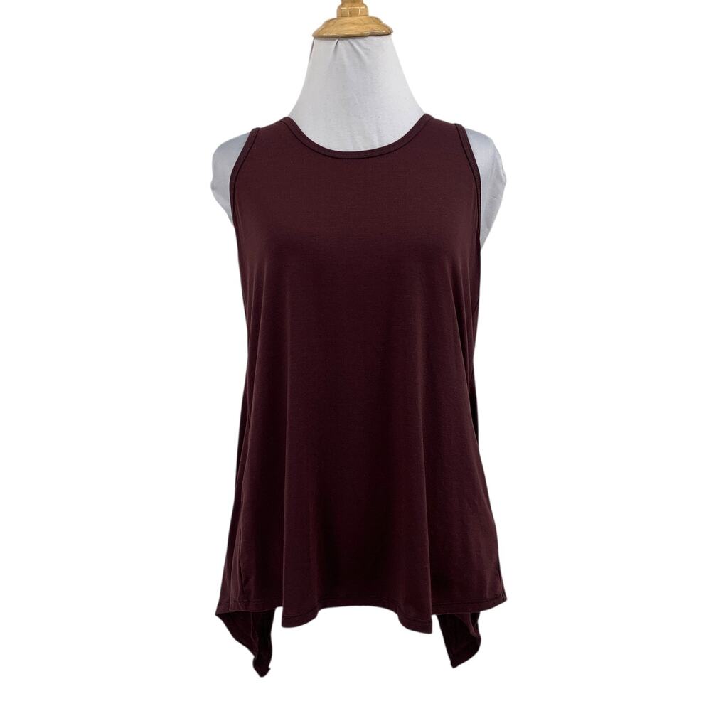 Athleta Tank Top Womens XS Burgundy Essence Tie Back Stretch Cut Out Athletic
